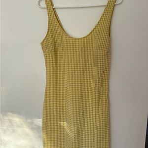 Urban Outfitters Yellow Checkered Mini Dress